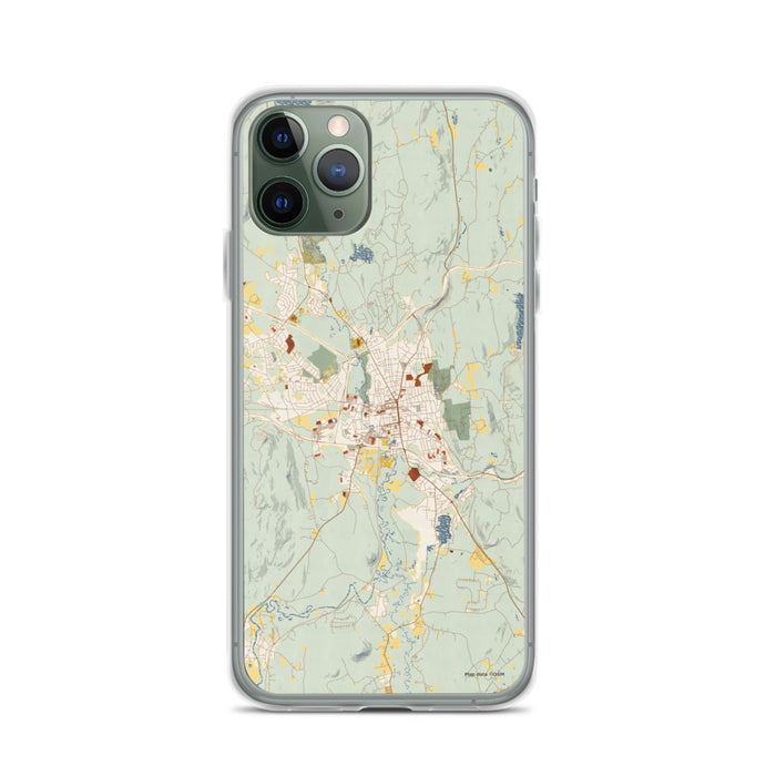 Custom iPhone 11 Pro Keene New Hampshire Map Phone Case in Woodblock