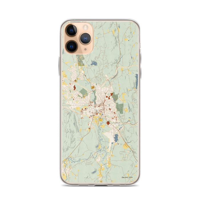 Custom iPhone 11 Pro Max Keene New Hampshire Map Phone Case in Woodblock