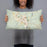 Person holding 20x12 Custom Keene New Hampshire Map Throw Pillow in Woodblock