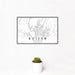 12x18 Keizer Oregon Map Print Landscape Orientation in Classic Style With Small Cactus Plant in White Planter