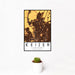 12x18 Keizer Oregon Map Print Portrait Orientation in Ember Style With Small Cactus Plant in White Planter