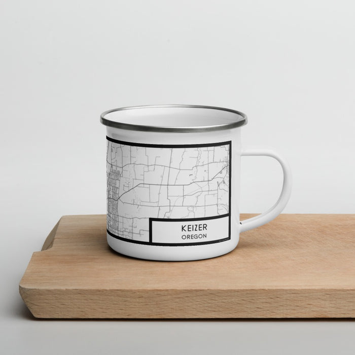 Right View Custom Keizer Oregon Map Enamel Mug in Classic