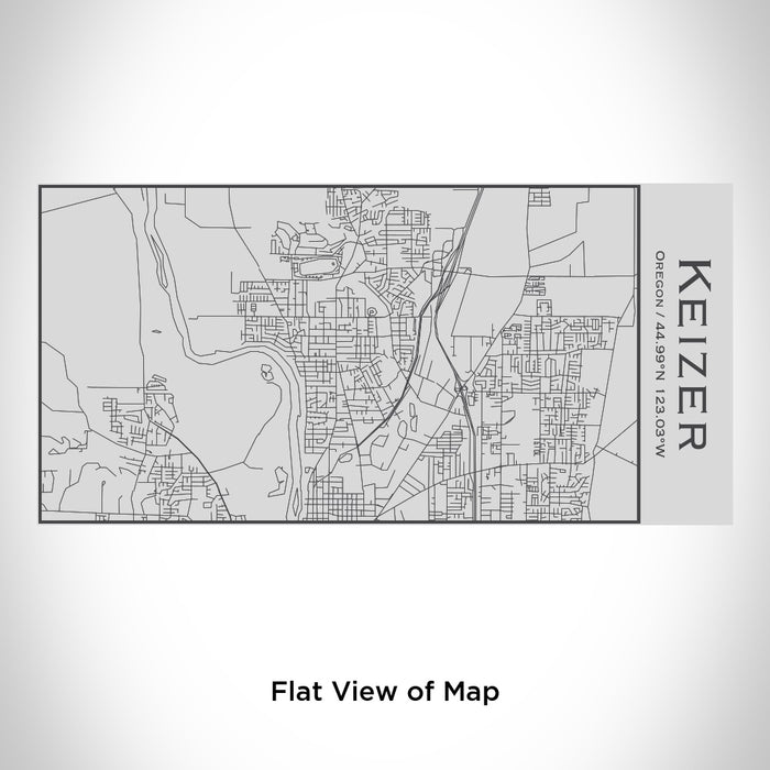 Rendered View of Keizer Oregon Map Engraving on 17oz Stainless Steel Insulated Cola Bottle