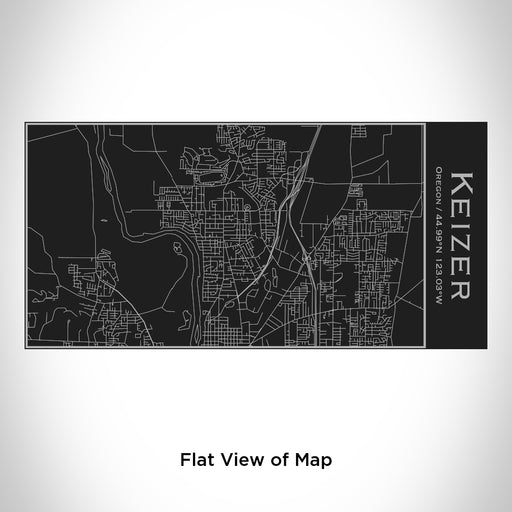 Rendered View of Keizer Oregon Map Engraving on 17oz Stainless Steel Insulated Cola Bottle in Black