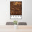 24x36 Keller Texas Map Print Portrait Orientation in Ember Style Behind 2 Chairs Table and Potted Plant