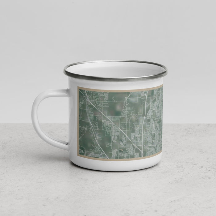 Left View Custom Keller Texas Map Enamel Mug in Afternoon