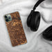 Custom Keller Texas Map Phone Case in Ember on Table with Black Headphones