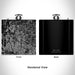 Rendered View of Keller Texas Map Engraving on 6oz Stainless Steel Flask in Black