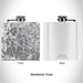Rendered View of Keller Texas Map Engraving on 6oz Stainless Steel Flask in White