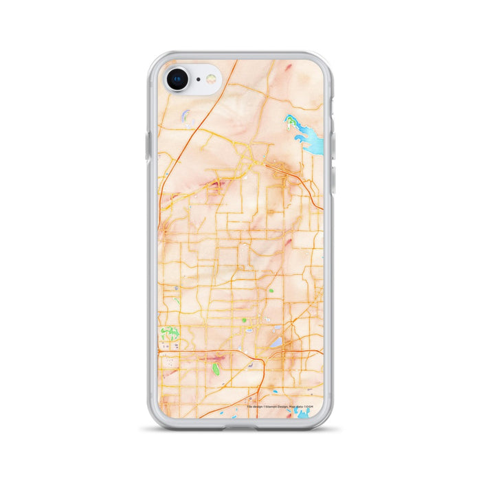Custom iPhone SE Keller Texas Map Phone Case in Watercolor