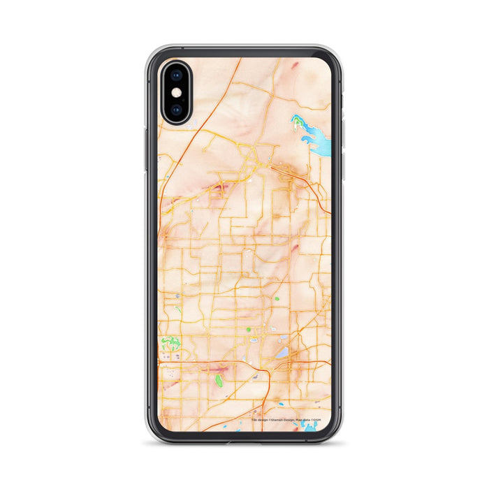 Custom iPhone XS Max Keller Texas Map Phone Case in Watercolor