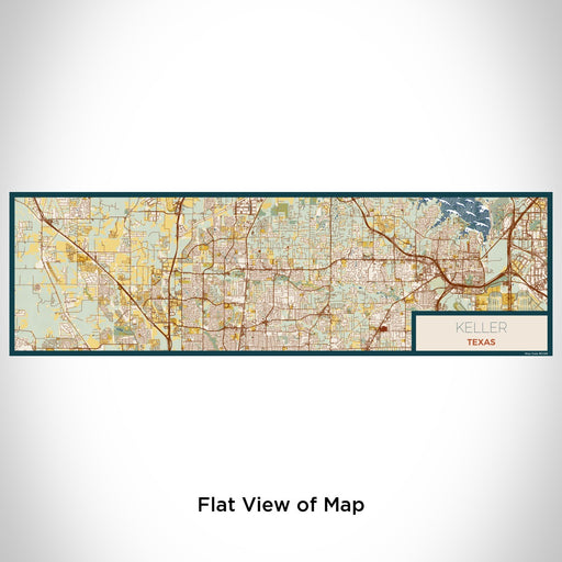 Flat View of Map Custom Keller Texas Map Enamel Mug in Woodblock