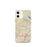 Custom iPhone 12 mini Keller Texas Map Phone Case in Woodblock
