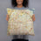 Person holding 18x18 Custom Keller Texas Map Throw Pillow in Woodblock