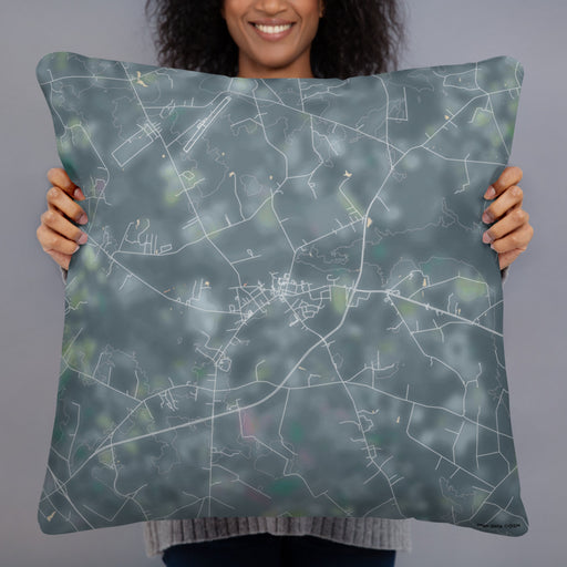Person holding 22x22 Custom Kenansville North Carolina Map Throw Pillow in Afternoon