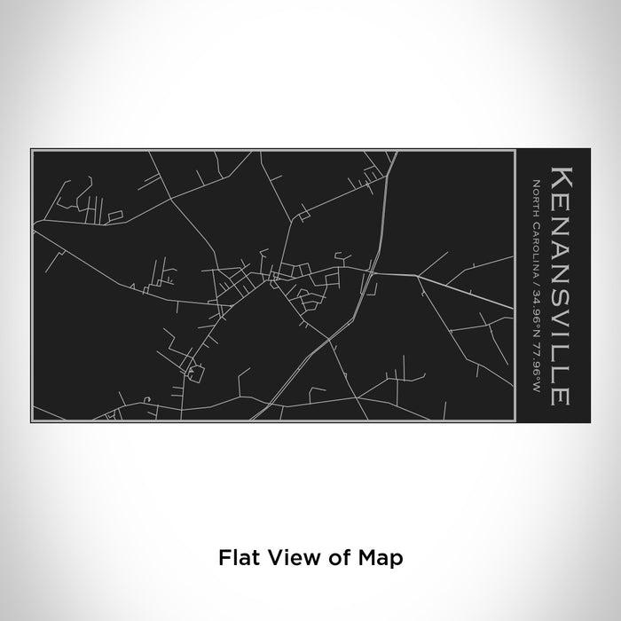 Rendered View of Kenansville North Carolina Map Engraving on 17oz Stainless Steel Insulated Cola Bottle in Black
