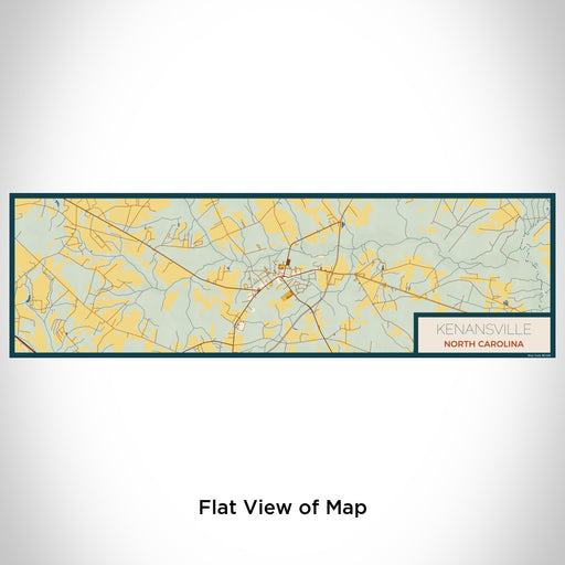 Flat View of Map Custom Kenansville North Carolina Map Enamel Mug in Woodblock