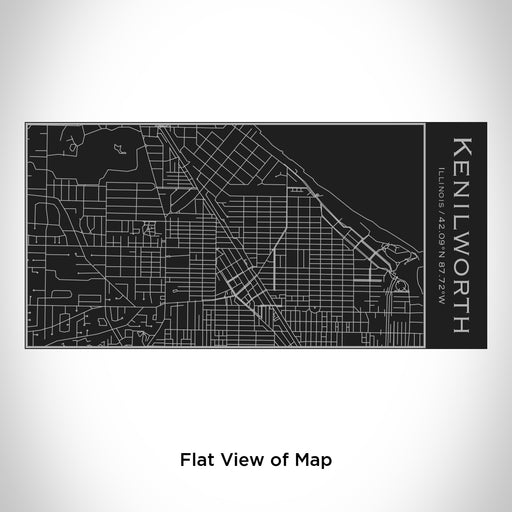 Rendered View of Kenilworth Illinois Map Engraving on 17oz Stainless Steel Insulated Cola Bottle in Black