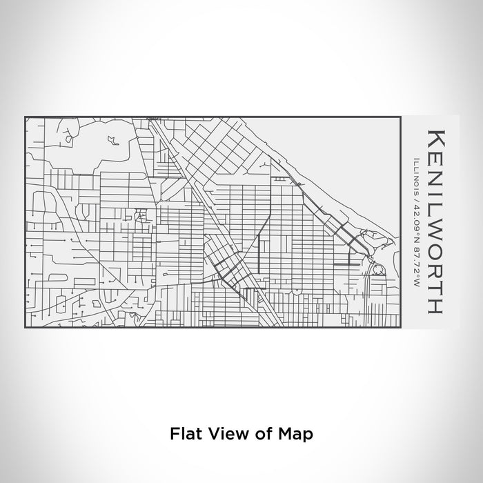 Rendered View of Kenilworth Illinois Map Engraving on 17oz Stainless Steel Insulated Cola Bottle in White