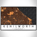 Kenilworth Illinois Map Print Landscape Orientation in Ember Style With Shaded Background