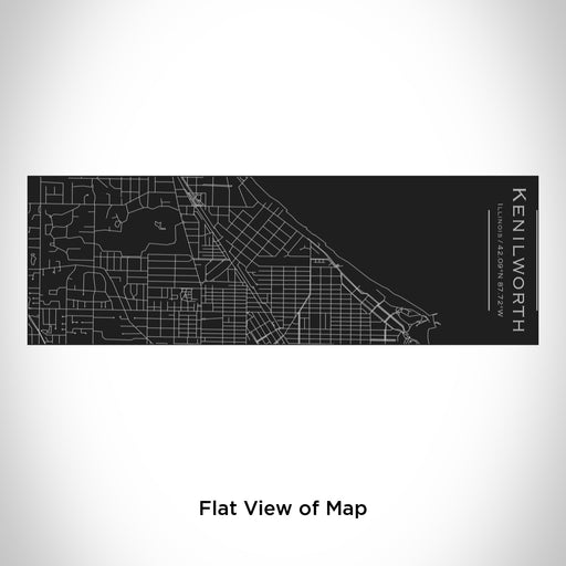 Rendered View of Kenilworth Illinois Map Engraving on 10oz Stainless Steel Insulated Cup with Sliding Lid in Black