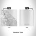 Rendered View of Kenilworth Illinois Map Engraving on 6oz Stainless Steel Flask in White
