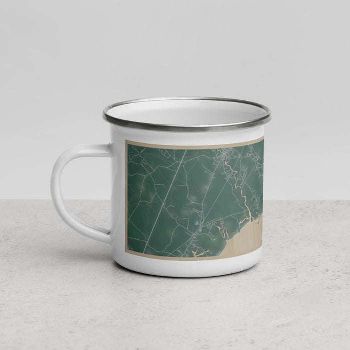 Left View Custom Kennebunkport Maine Map Enamel Mug in Afternoon