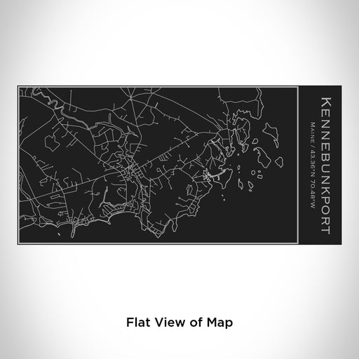 Rendered View of Kennebunkport Maine Map Engraving on 17oz Stainless Steel Insulated Cola Bottle in Black