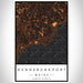 Kennebunkport Maine Map Print Portrait Orientation in Ember Style With Shaded Background
