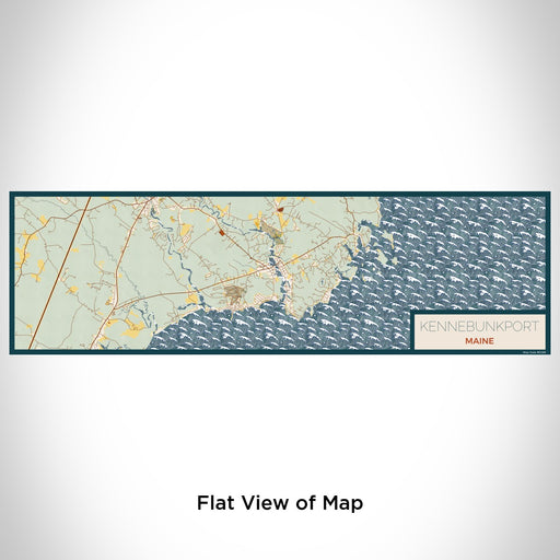 Flat View of Map Custom Kennebunkport Maine Map Enamel Mug in Woodblock