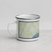 Left View Custom Kennebunkport Maine Map Enamel Mug in Woodblock