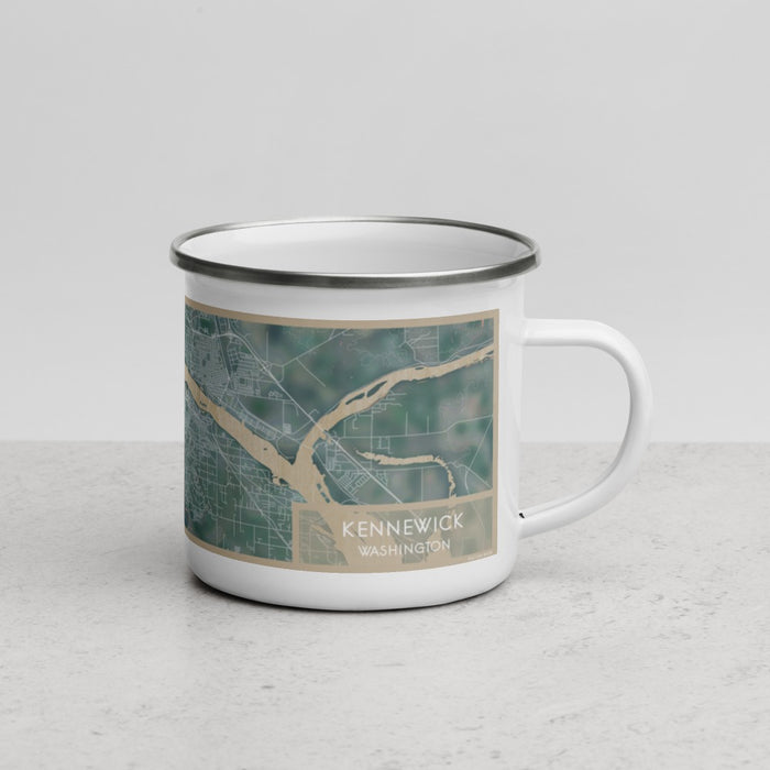 Right View Custom Kennewick Washington Map Enamel Mug in Afternoon