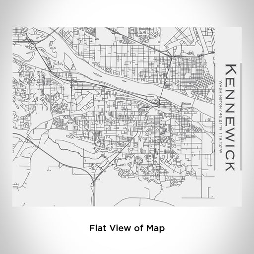 Rendered View of Kennewick Washington Map Engraving on 20oz Stainless Steel Insulated Bottle with Bamboo Top in White