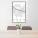 24x36 Kennewick Washington Map Print Portrait Orientation in Classic Style Behind 2 Chairs Table and Potted Plant