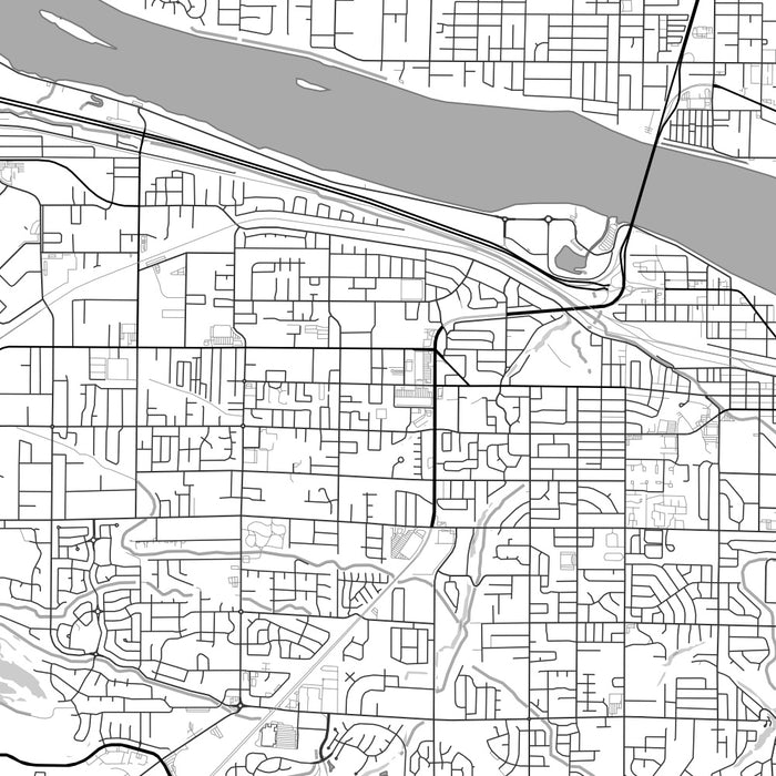 Kennewick Washington Map Print in Classic Style Zoomed In Close Up Showing Details