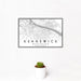 12x18 Kennewick Washington Map Print Landscape Orientation in Classic Style With Small Cactus Plant in White Planter