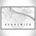 Kennewick Washington Map Print Landscape Orientation in Classic Style With Shaded Background