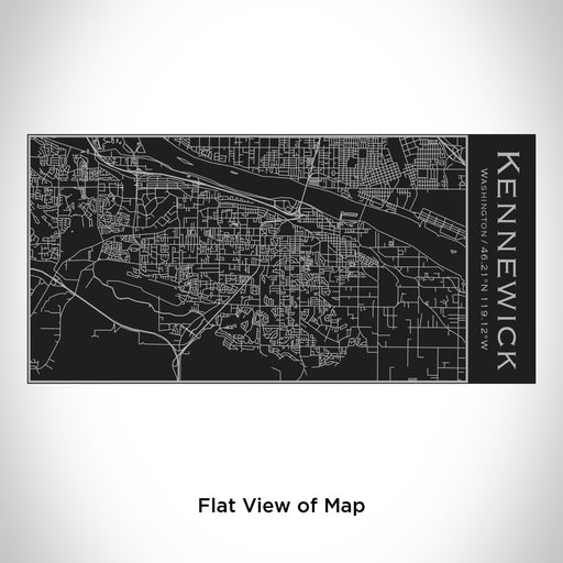 Rendered View of Kennewick Washington Map Engraving on 17oz Stainless Steel Insulated Cola Bottle in Black