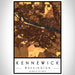 Kennewick Washington Map Print Portrait Orientation in Ember Style With Shaded Background