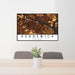 24x36 Kennewick Washington Map Print Landscape Orientation in Ember Style Behind 2 Chairs Table and Potted Plant
