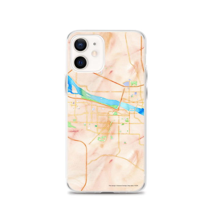 Custom Kennewick Washington Map iPhone 12 Phone Case in Watercolor