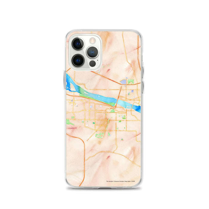 Custom Kennewick Washington Map iPhone 12 Pro Phone Case in Watercolor