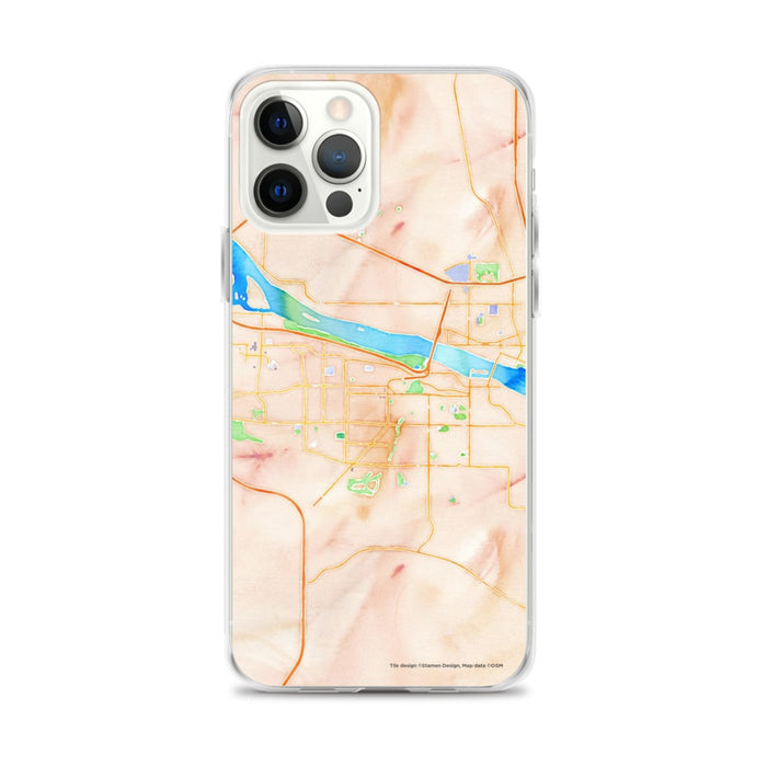 Custom Kennewick Washington Map iPhone 12 Pro Max Phone Case in Watercolor