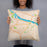 Person holding 18x18 Custom Kennewick Washington Map Throw Pillow in Watercolor