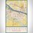 Kennewick Washington Map Print Portrait Orientation in Woodblock Style With Shaded Background