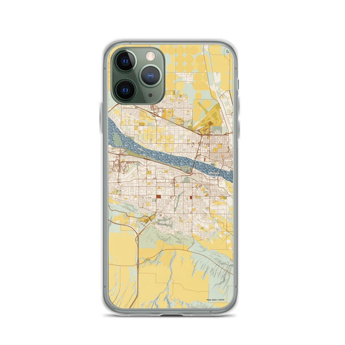 Custom Kennewick Washington Map Phone Case in Woodblock