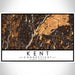 Kent Connecticut Map Print Landscape Orientation in Ember Style With Shaded Background