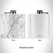 Rendered View of Kent Connecticut Map Engraving on 6oz Stainless Steel Flask in White