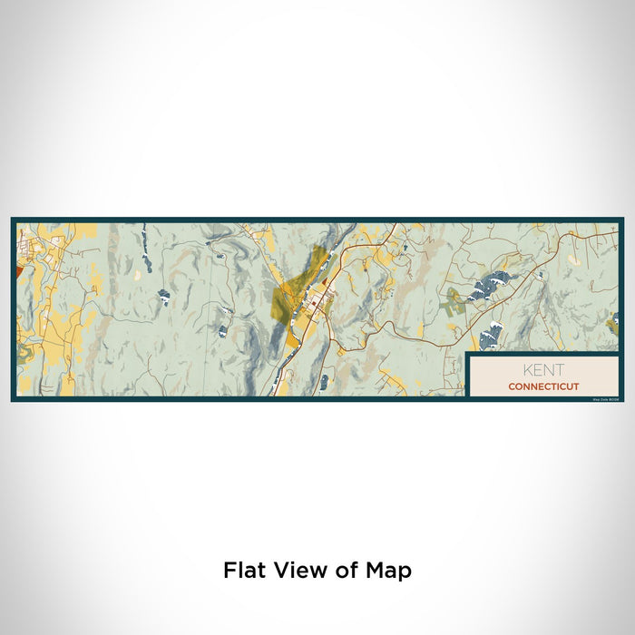 Flat View of Map Custom Kent Connecticut Map Enamel Mug in Woodblock