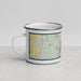 Left View Custom Kent Connecticut Map Enamel Mug in Woodblock